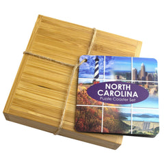 Totally Bamboo North Carolina State Puzzle 4-Pc. Coaster Set with Case