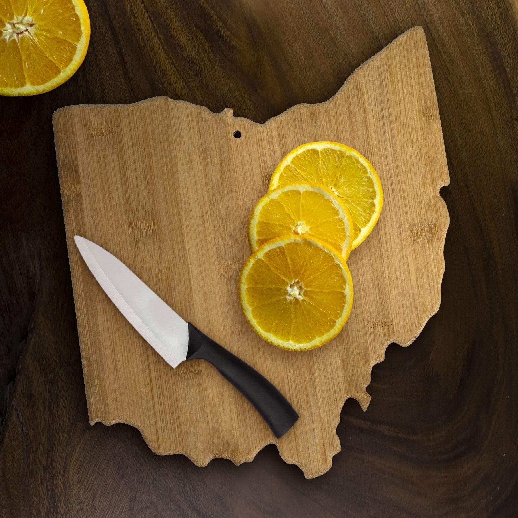 Totally Bamboo Ohio State Shaped Bamboo Serving and Cutting Board