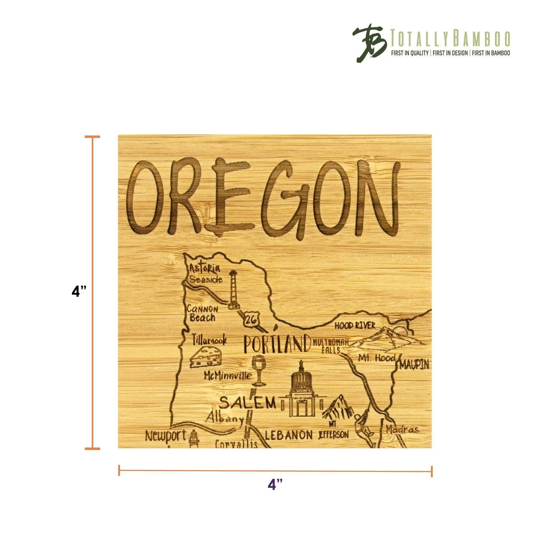 Totally Bamboo Oregon State Puzzle 4-Pc. Coaster Set with Case