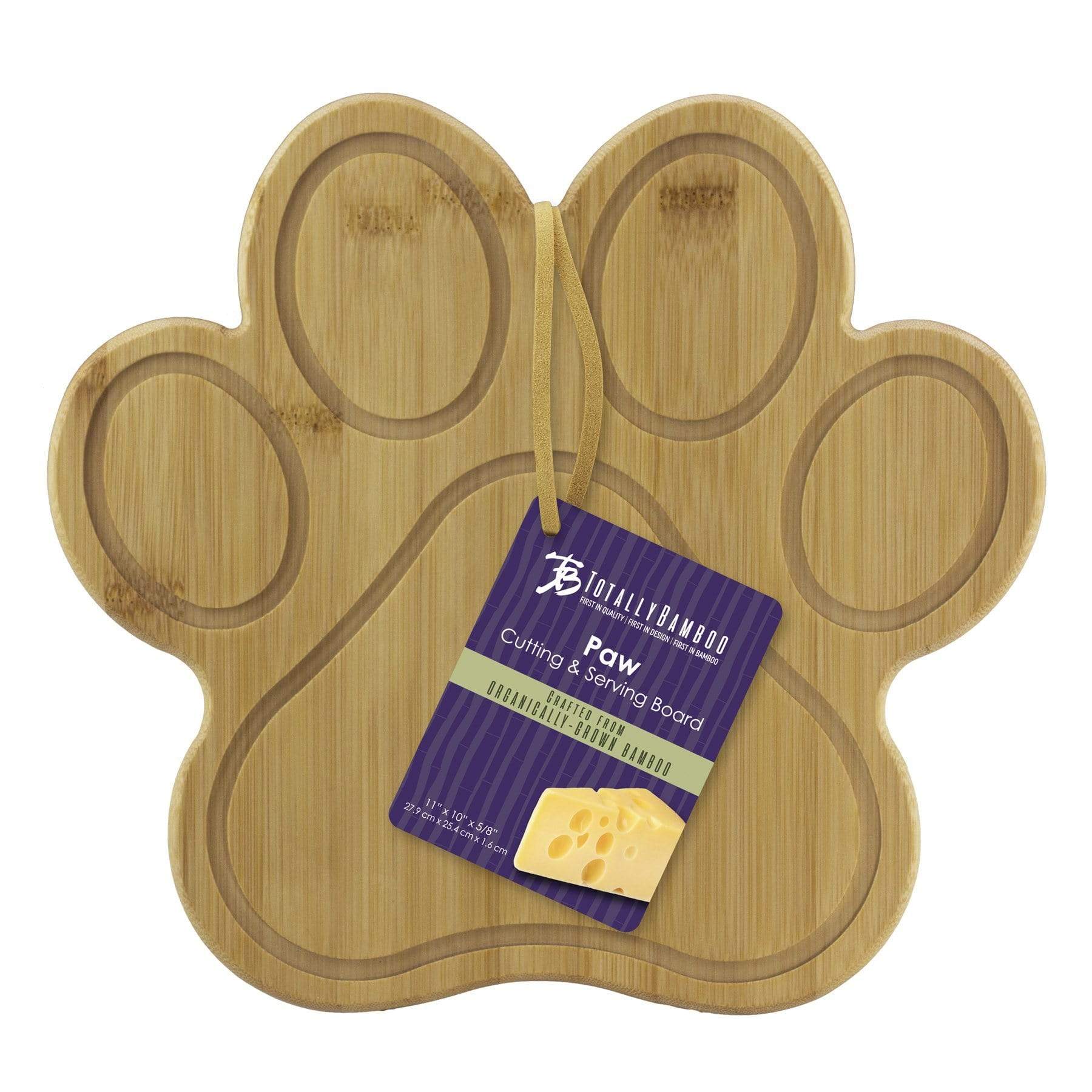 Totally Bamboo Paw-Shaped Serving and Cutting Board, 11" x 10"