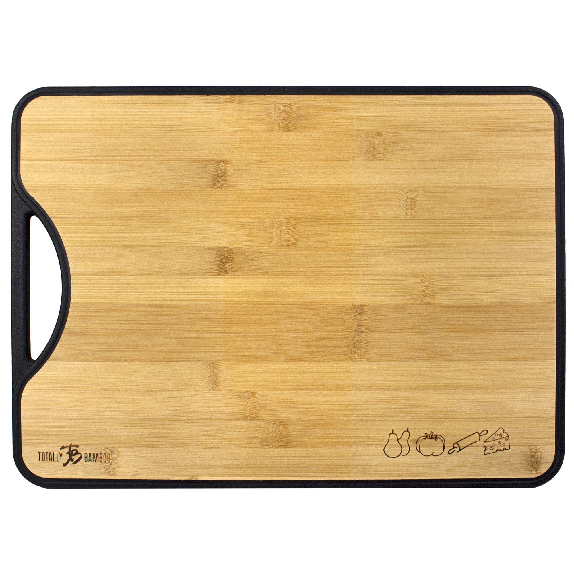 Mixed Wood Cutting Board with Integrated Bowl Scoop