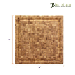 Totally Bamboo Pro Board Bamboo Carving and Cutting Board with Juice Groove, 16" x 16" x 2"
