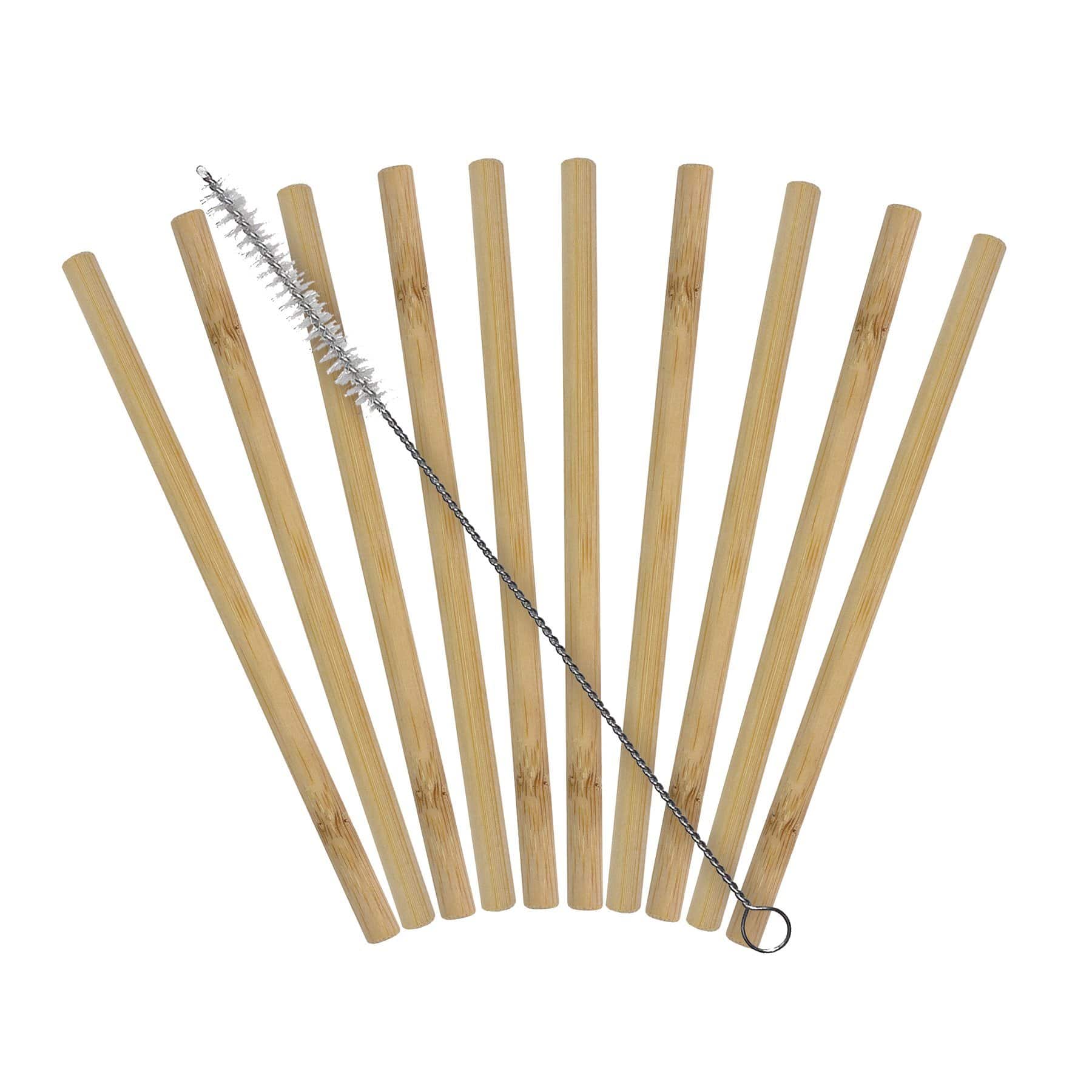 10ct Reusable Bamboo Straws Beige - Spritz™