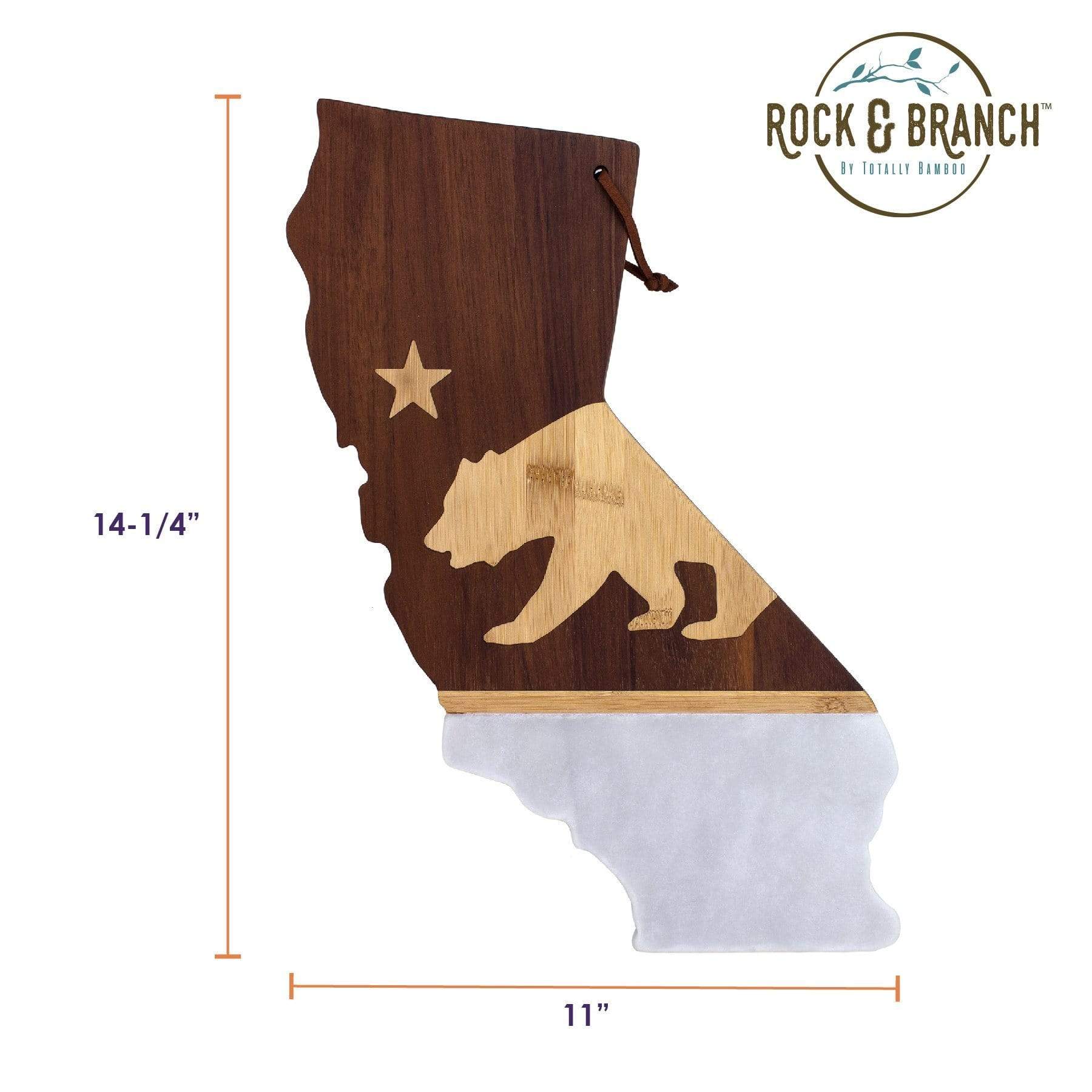 Totally Bamboo Rock & Branch® Series California Republic Serving Board, 14-1/4" x 11"
