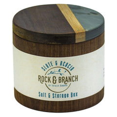 TOTALLY BAMBOO Rock & Branch® Series Slate and Acacia Salt & Storage Box, 6-Oz. Capacity