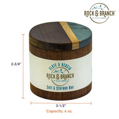 TOTALLY BAMBOO Rock & Branch® Series Slate and Acacia Salt & Storage Box, 6-Oz. Capacity