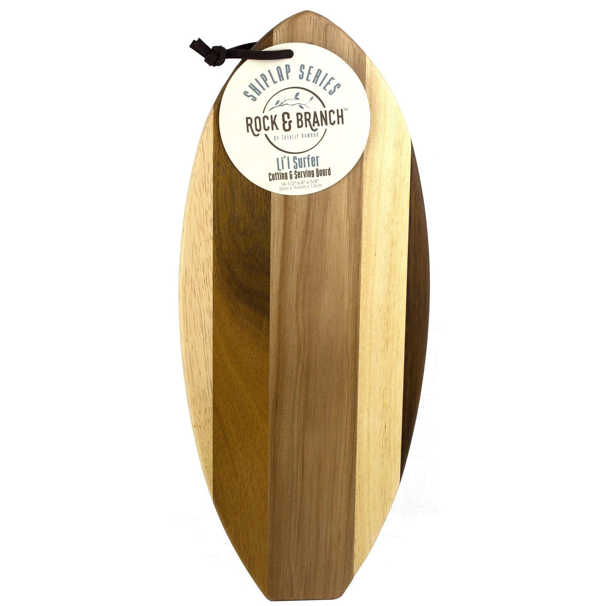Totally Bamboo Rock & Branch® Shiplap Series Lil Surfer Surfboard Shaped Wood Serving and Cutting Board