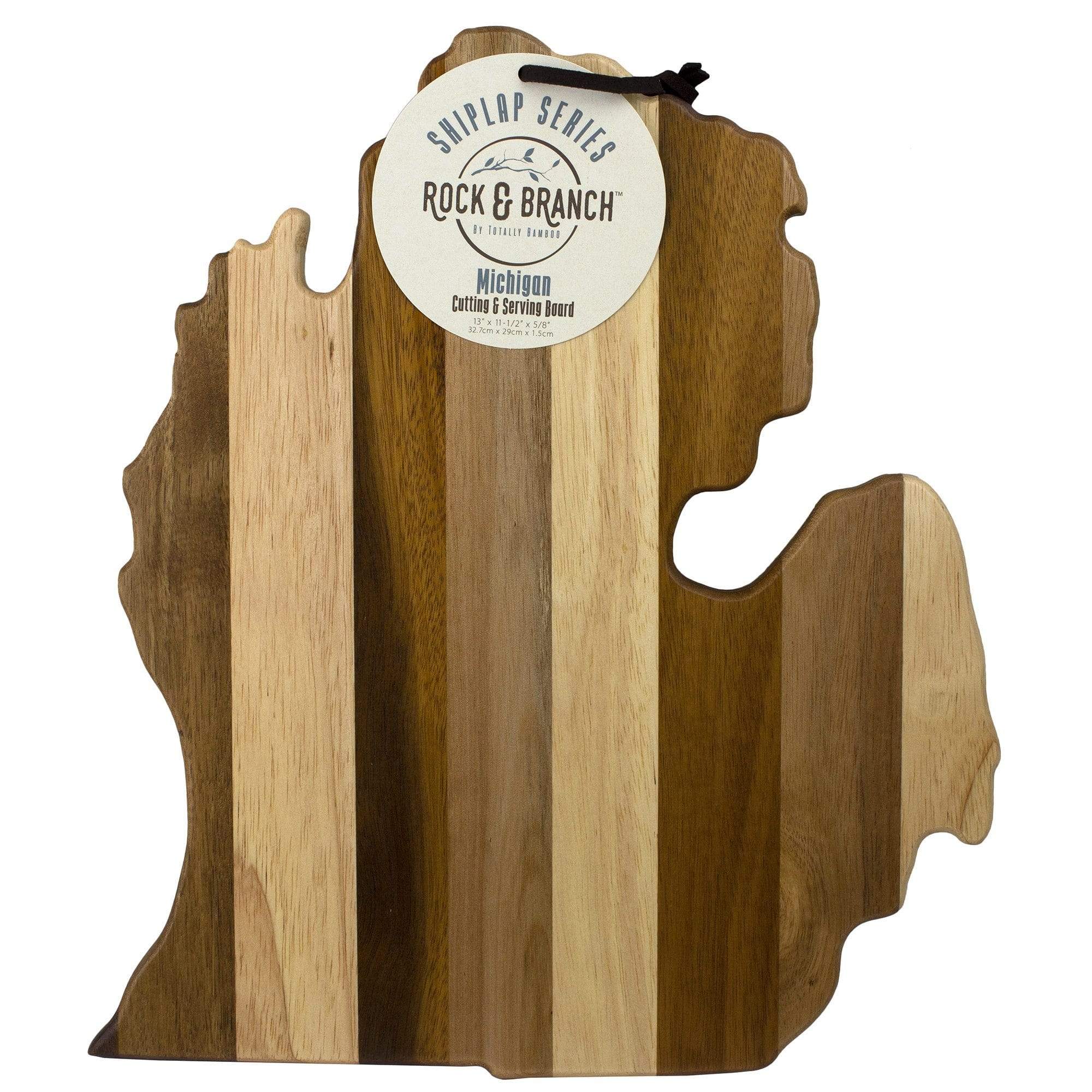 Totally Bamboo Rock & Branch® Shiplap Series Michigan State Shaped Wood Serving and Cutting Board