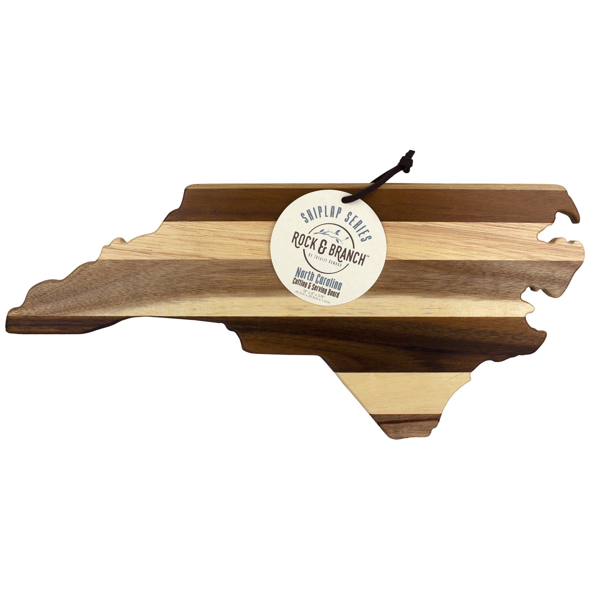 Totally Bamboo Rock & Branch® Shiplap Series North Carolina State Shaped Wood Serving and Cutting Board
