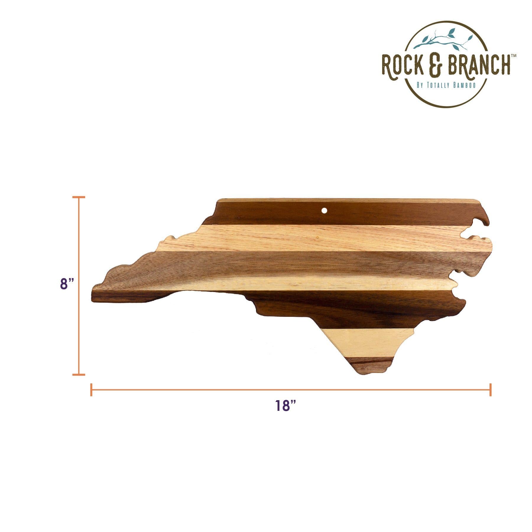 Totally Bamboo Rock & Branch® Shiplap Series North Carolina State Shaped Wood Serving and Cutting Board