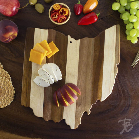 Totally Bamboo Rock & Branch® Shiplap Series Ohio State Shaped Wood Serving and Cutting Board