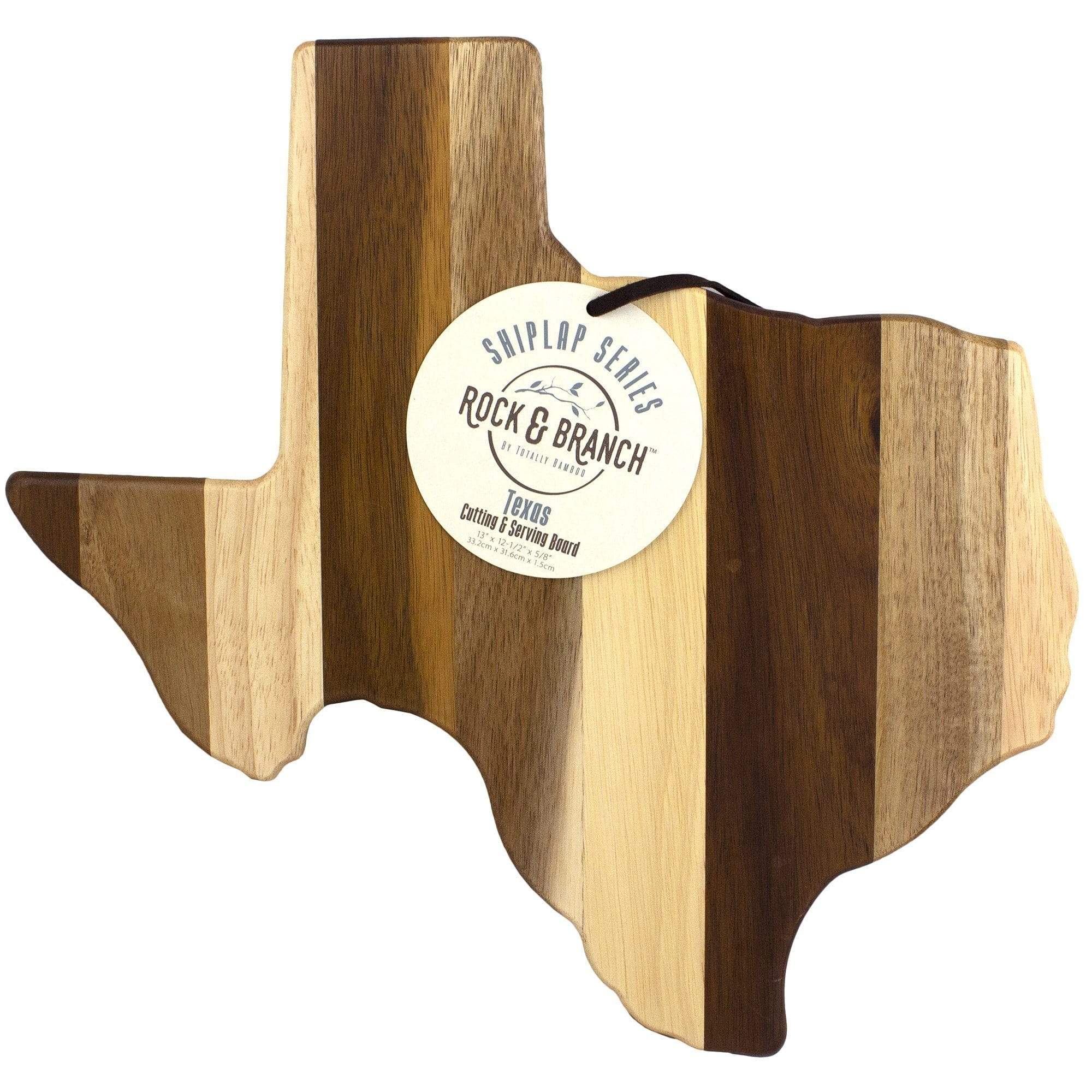 Totally Bamboo Rock & Branch® Shiplap Series Texas State Shaped Wood Serving and Cutting Board