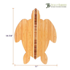 Totally Bamboo Sea Turtle Shaped Serving and Cutting Board, 14-7/8" x 11"