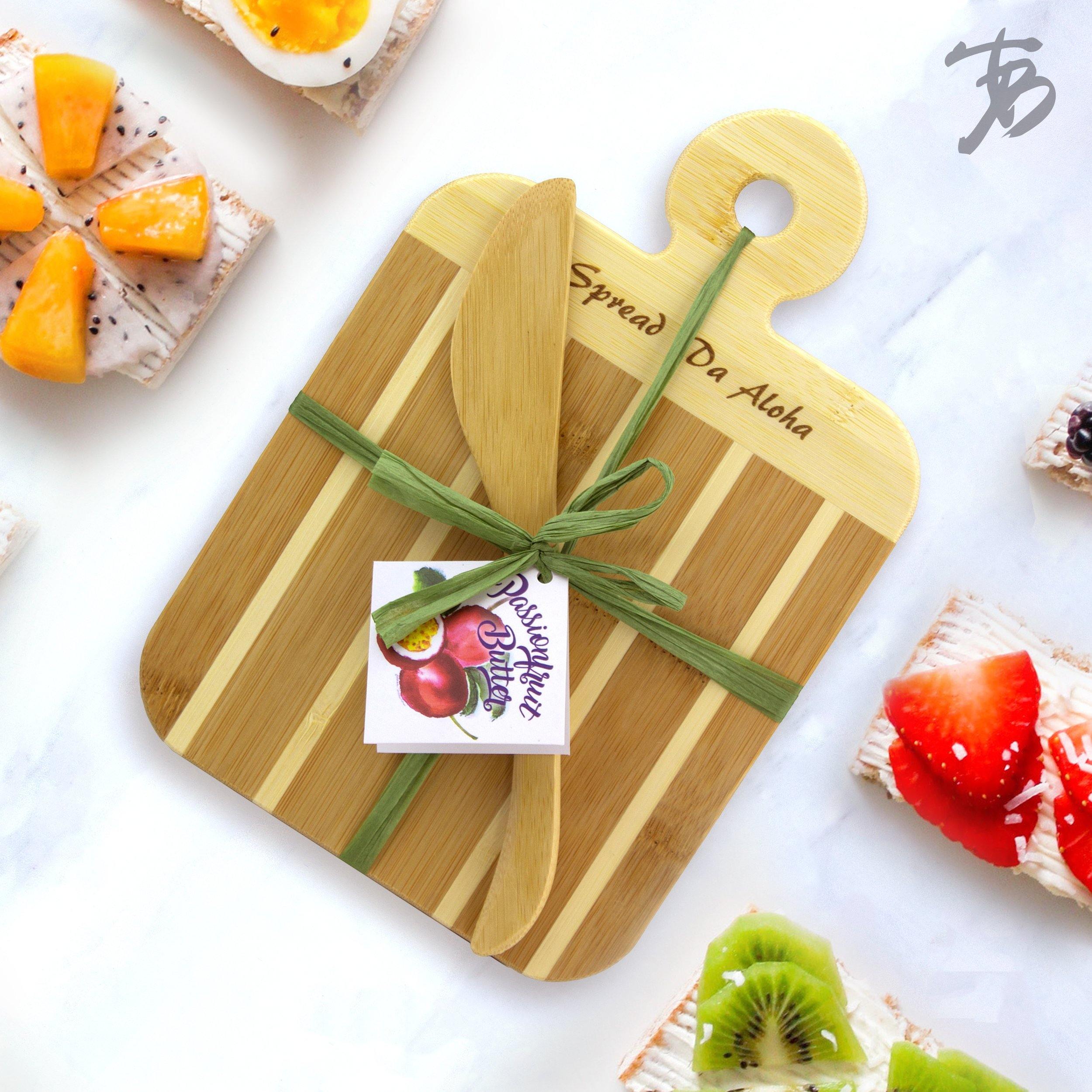 Totally Bamboo "Spread Da Aloha" Serving and Cutting Board with Spreader Knife Gift Set