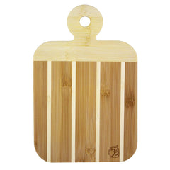 Totally Bamboo Striped Paddle-Shaped Bamboo Bar Prep Board, 9" x 6"