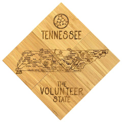 Totally Bamboo Tennessee State Puzzle 4 Piece Bamboo Coaster Set with Case