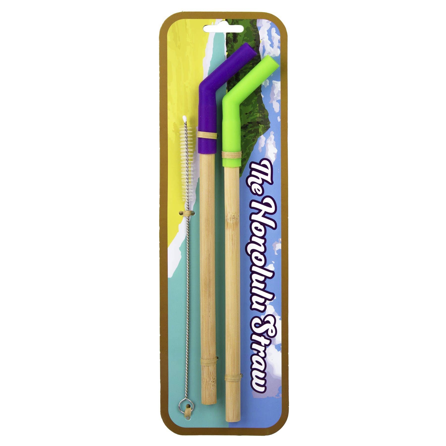 Totally Bamboo The Honolulu Straw 2-Pack Bamboo Straws with Silicone Tips