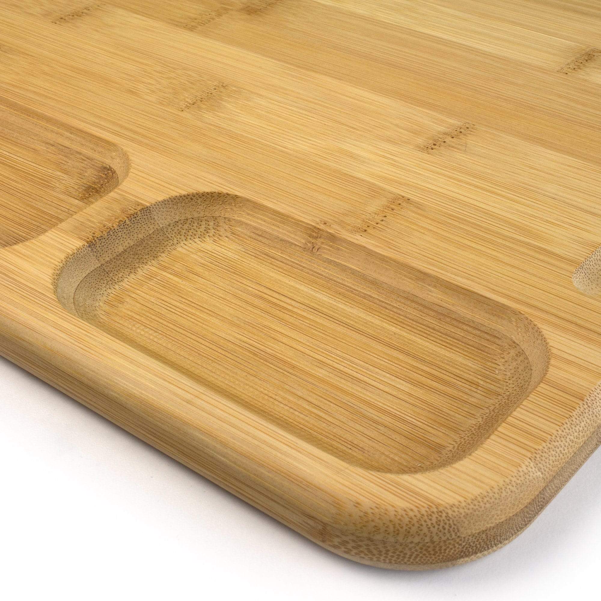 3-Well Kitchen Prep Cutting Board with Juice Groove, 17-1/2