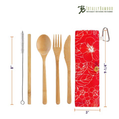 Totally Bamboo Totally Bamboo Take Along Reusable Utensil Set with Hibiscus Flower Travel Case