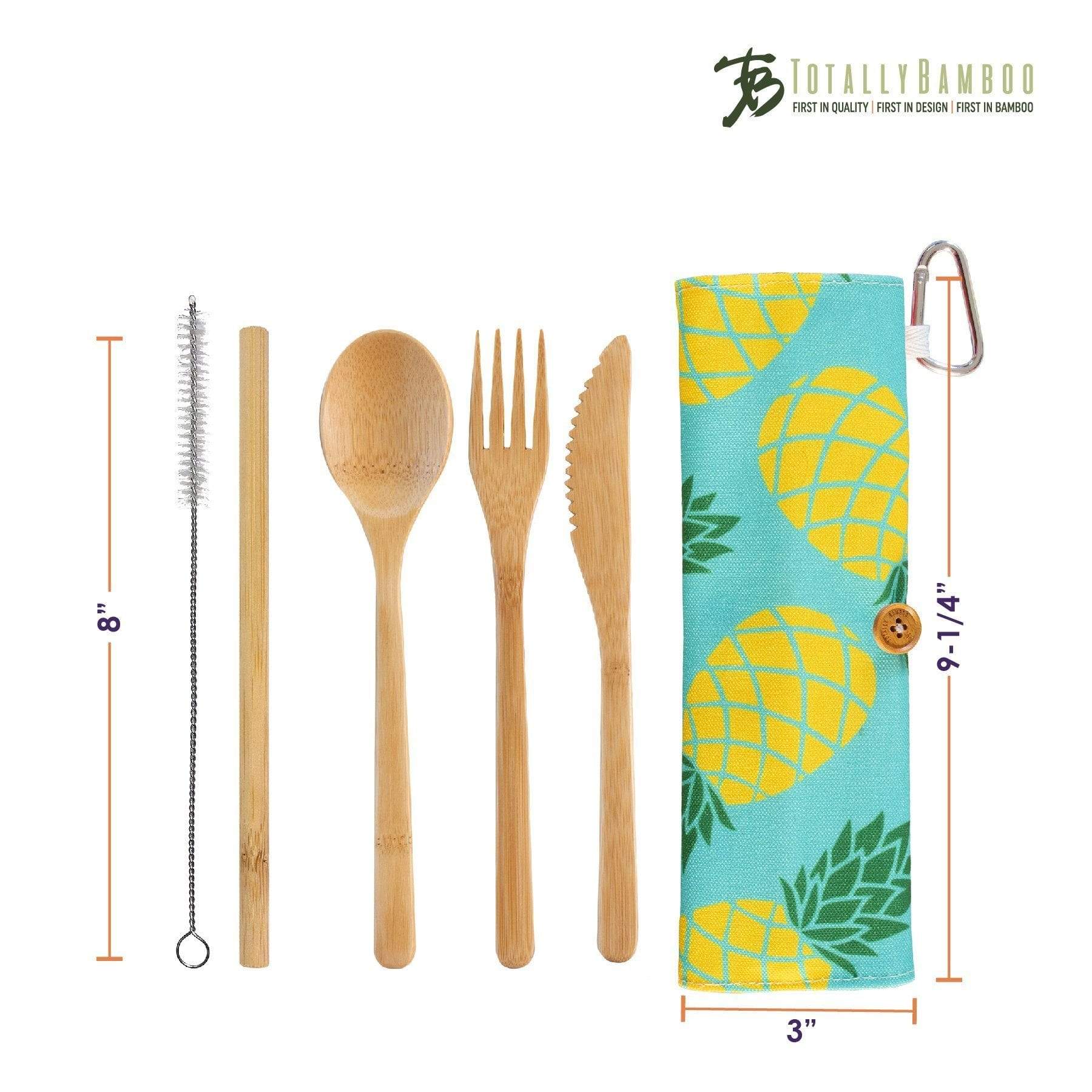 Totally Bamboo Totally Bamboo Take Along Reusable Utensil Set with Pineapple Style Travel Case