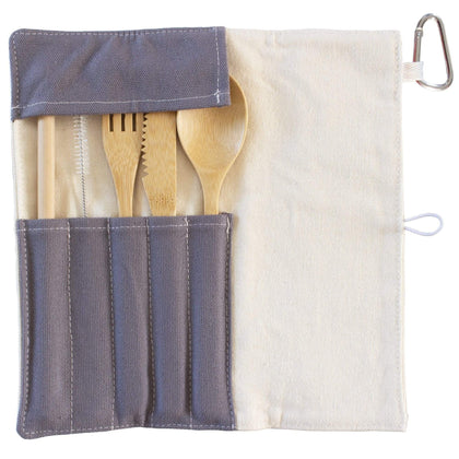 Bambu Bamboo Travel Utensil Set - Hemp Denim