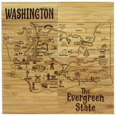 Totally Bamboo Washington State Puzzle 4-Pc. Coaster Set with Case