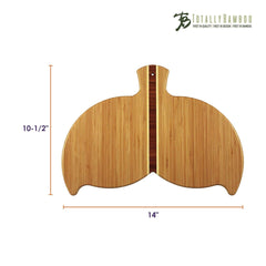 Totally Bamboo Whale Tail Shaped Serving and Cutting Board, 14-1/2" x 10-1/2"
